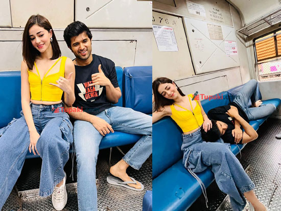 Vijay Deverakonda Ananya panday hopped into a Local Train